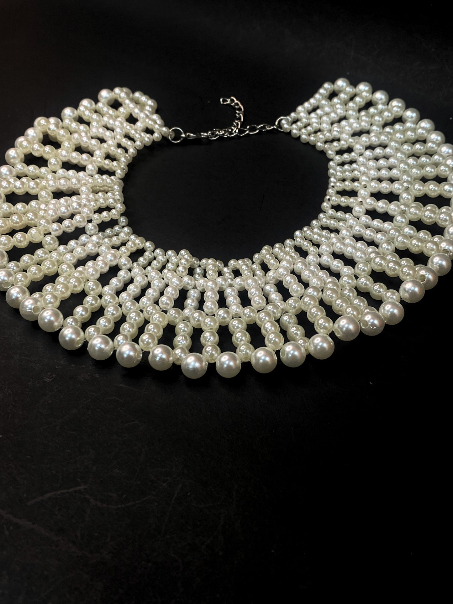 Layered White Pearl Collar Necklace | Elegant Party Wear Jewellery