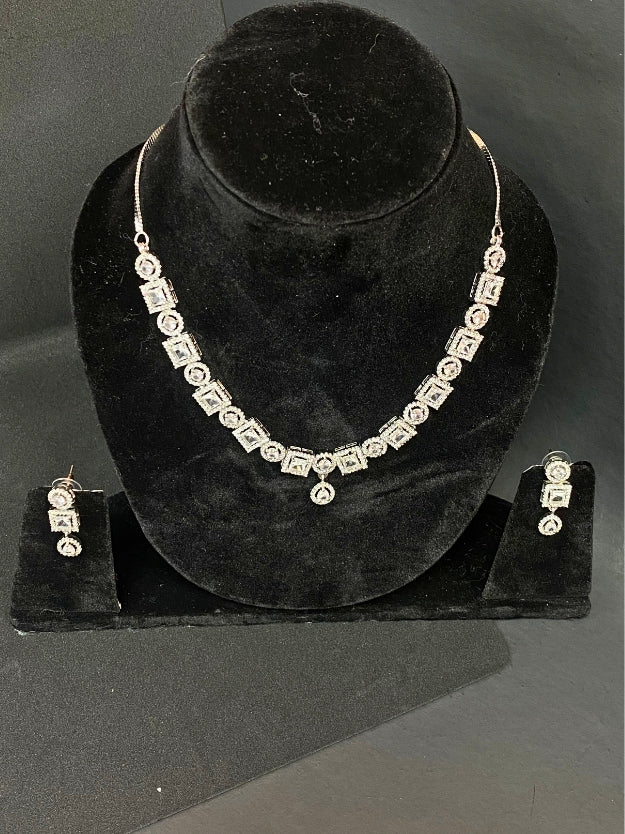 Designer Party Wear AD Stone Necklace Set for Women