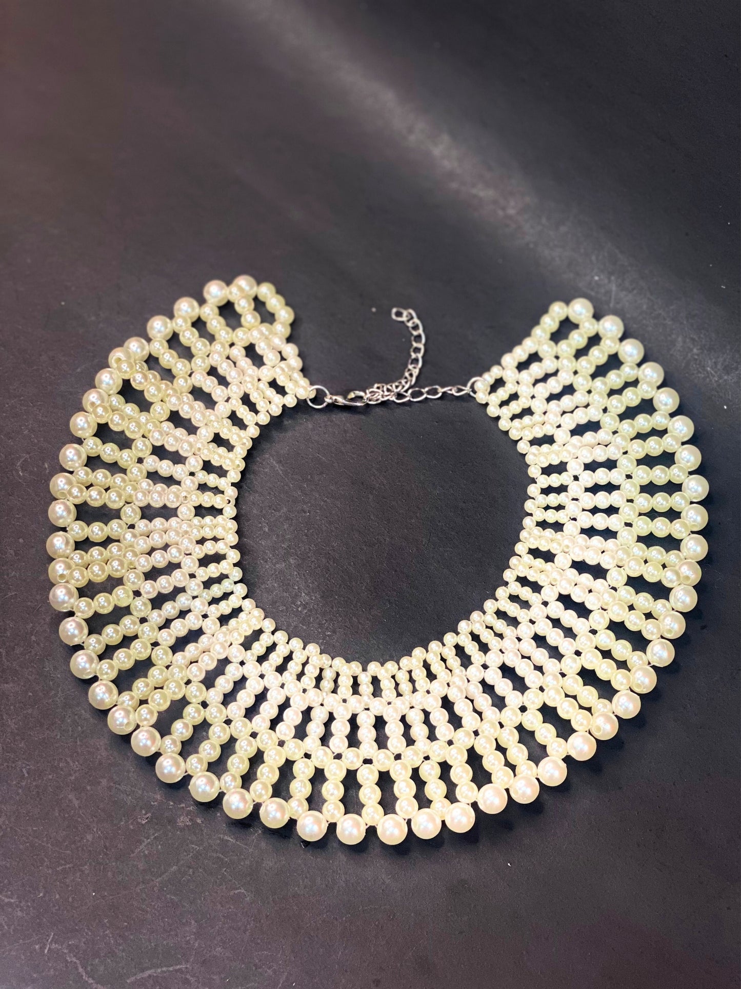 Layered White Pearl Collar Necklace | Elegant Party Wear Jewellery