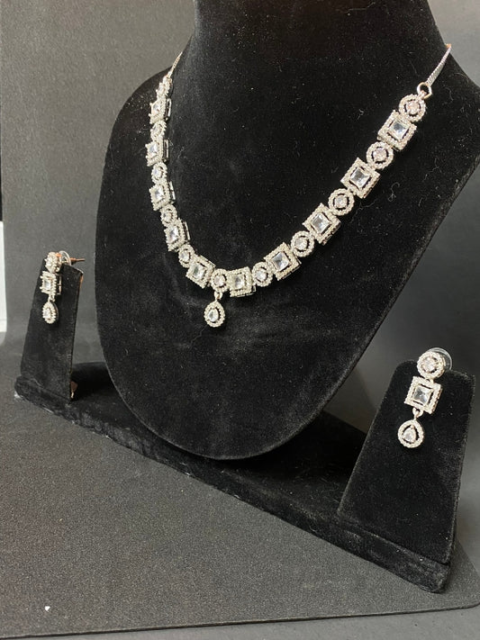 Designer Party Wear AD Stone Necklace Set for Women