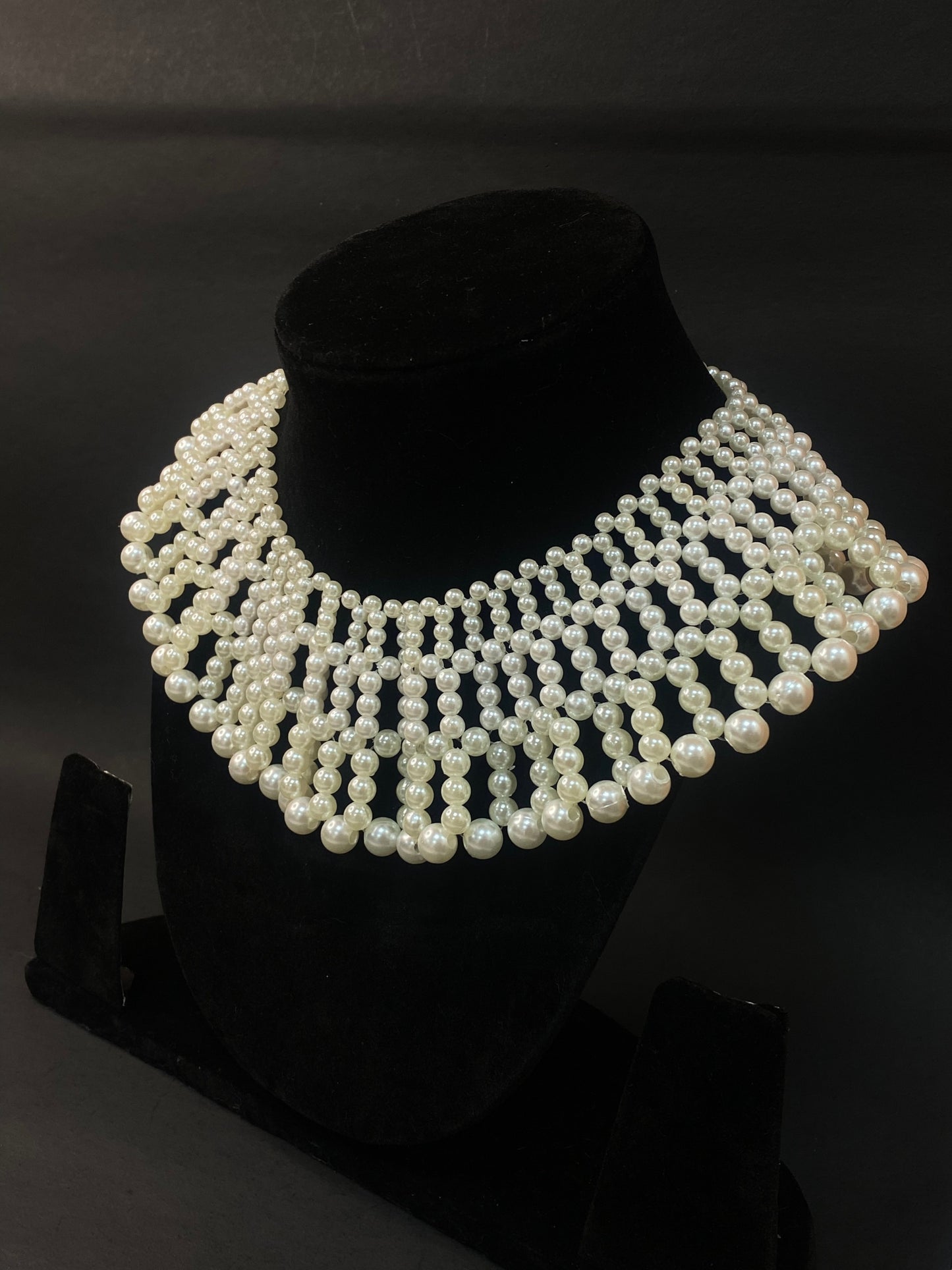 Layered White Pearl Collar Necklace | Elegant Party Wear Jewellery
