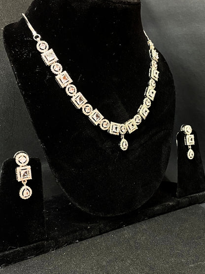 Designer Party Wear AD Stone Necklace Set for Women