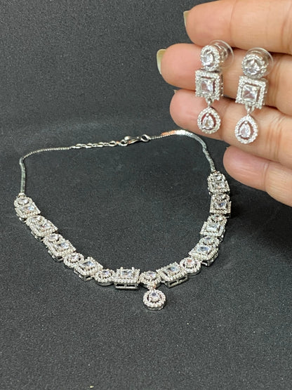 Designer Party Wear AD Stone Necklace Set for Women