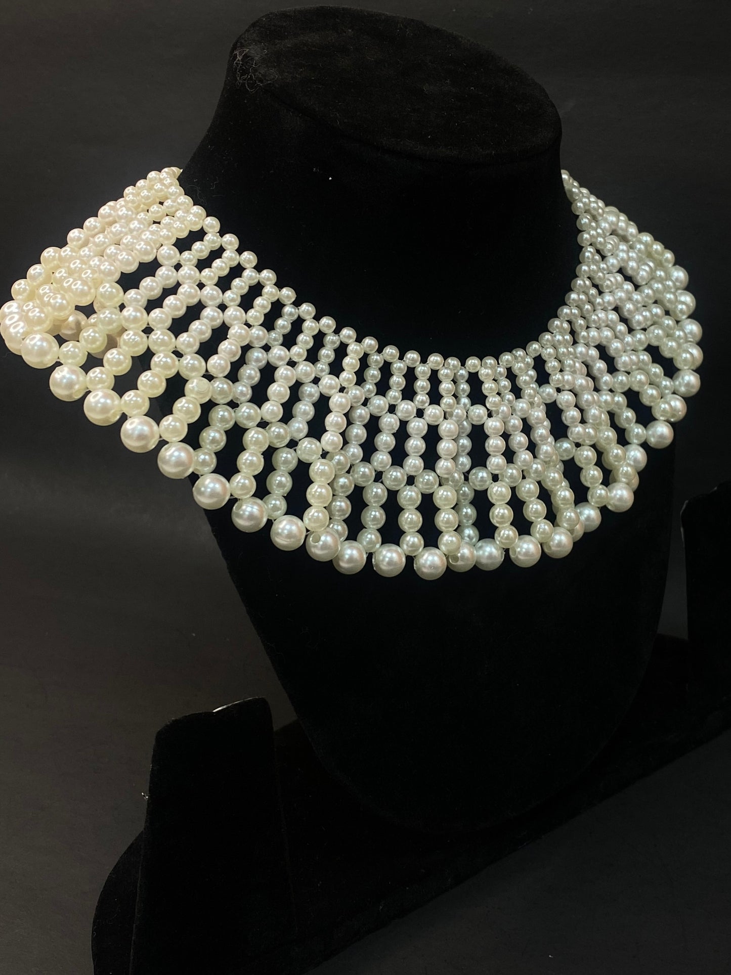 Layered White Pearl Collar Necklace | Elegant Party Wear Jewellery