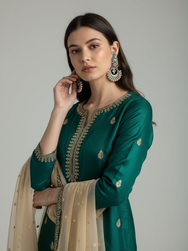 Traditional Oxidised Silver Jhumka Earrings with Stone Detailing