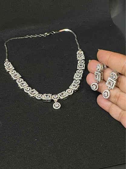 Designer Party Wear AD Stone Necklace Set for Women